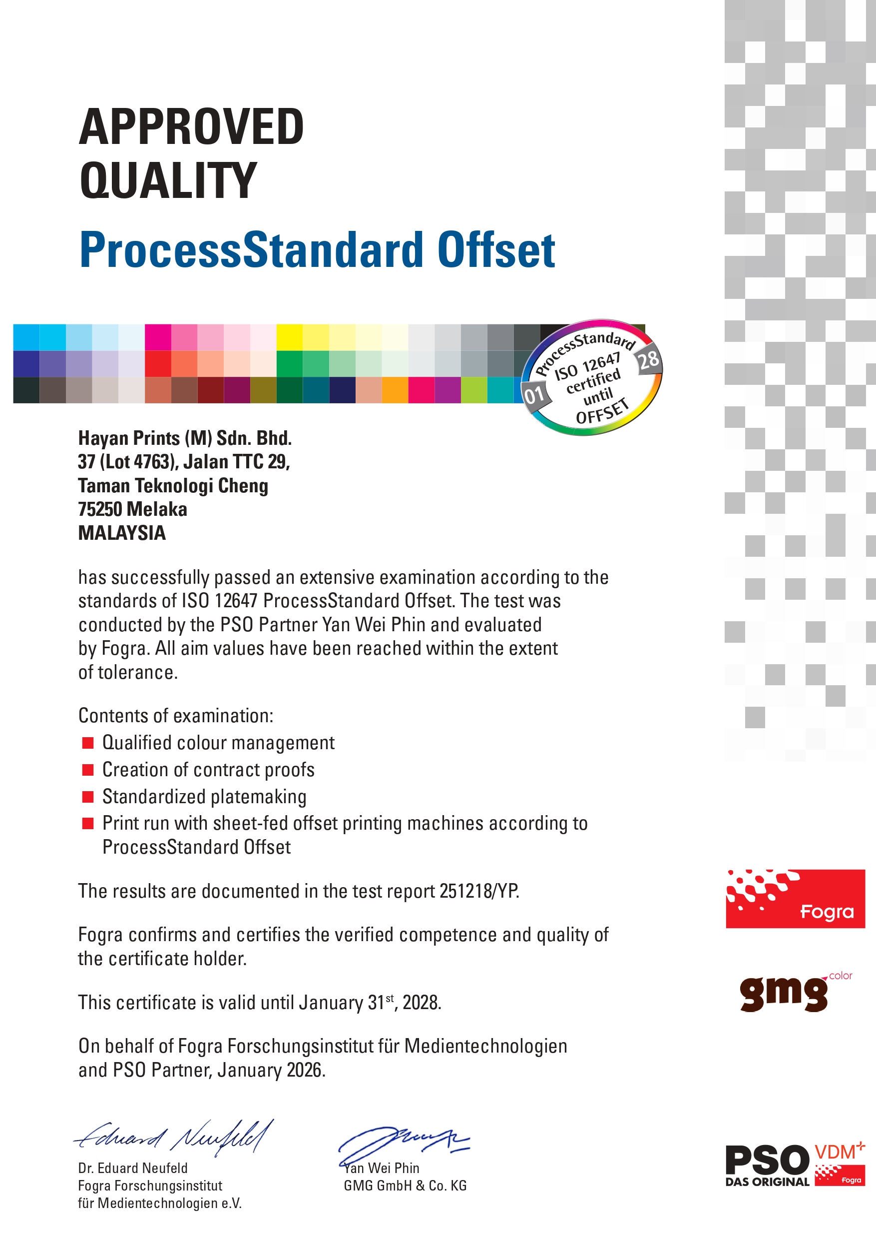 PSO certification